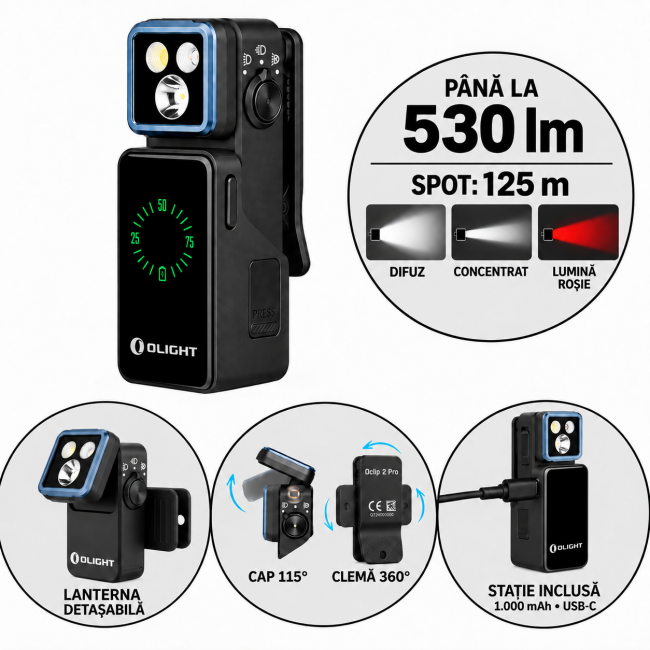 Lanterna Olight Oclip 2 Pro Premium