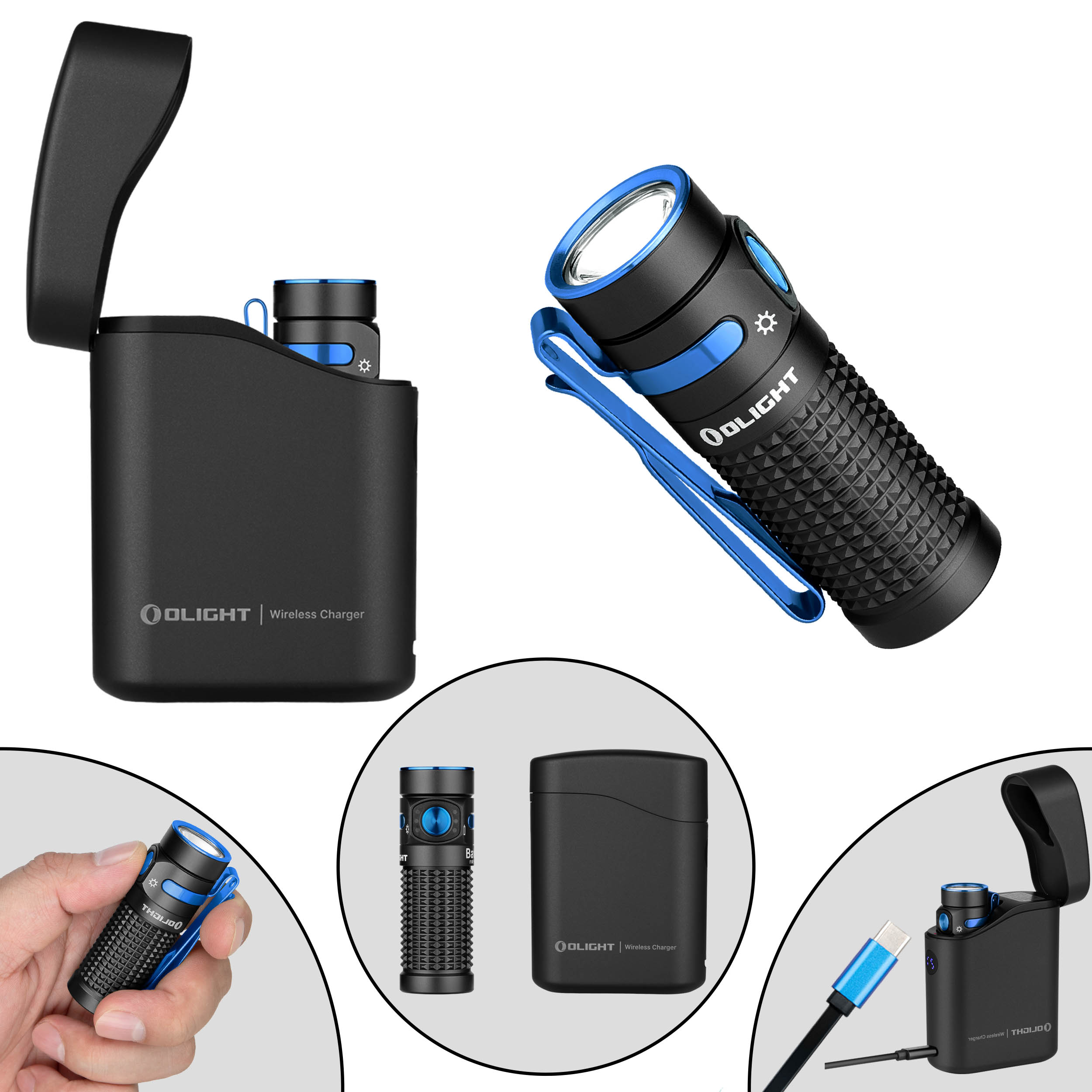 Lanterna Olight Baton 4 premium contine carcasa de incarcare si