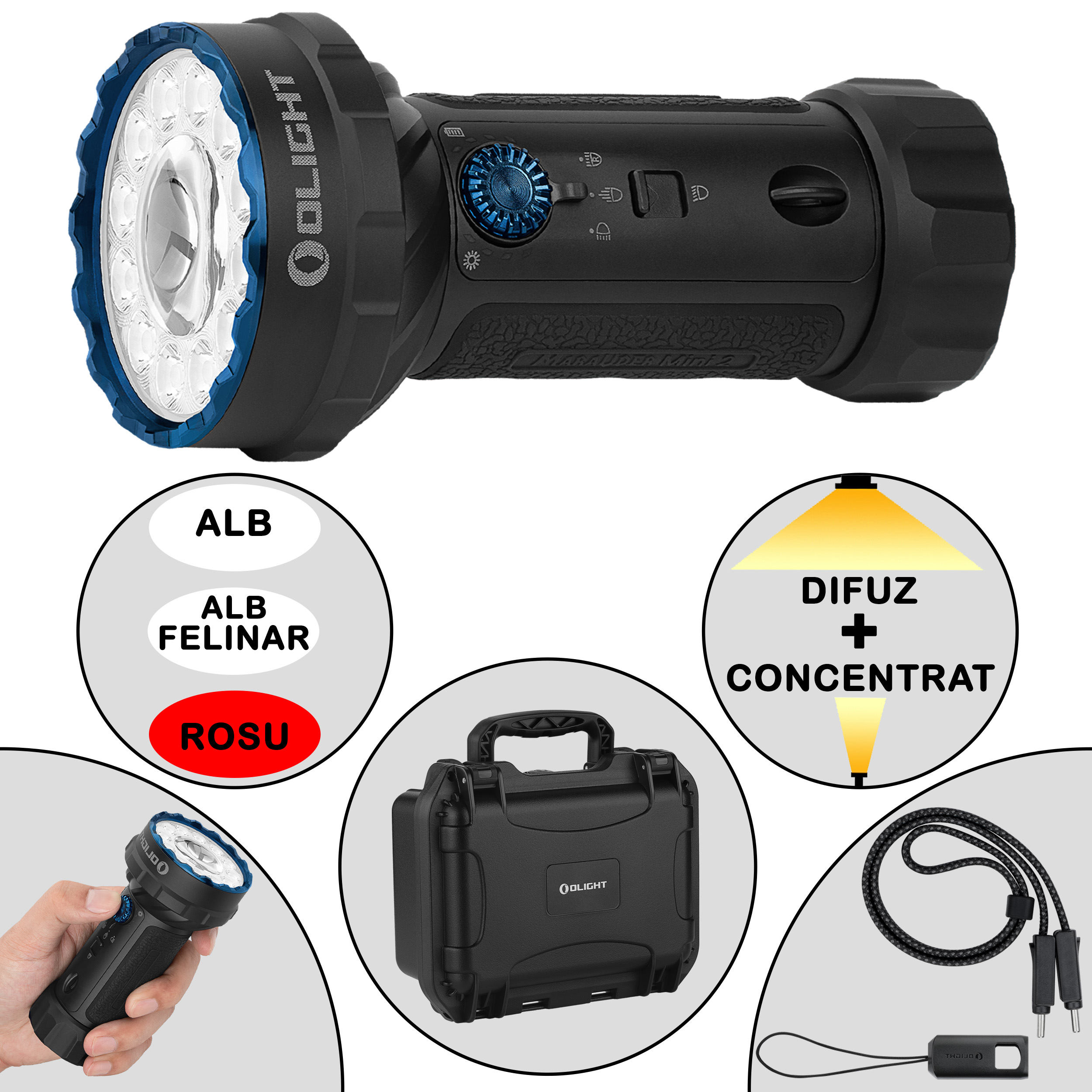 Olight Marauder Mini 2 – Lanternă multifuncțională premium, 10.000 lm
