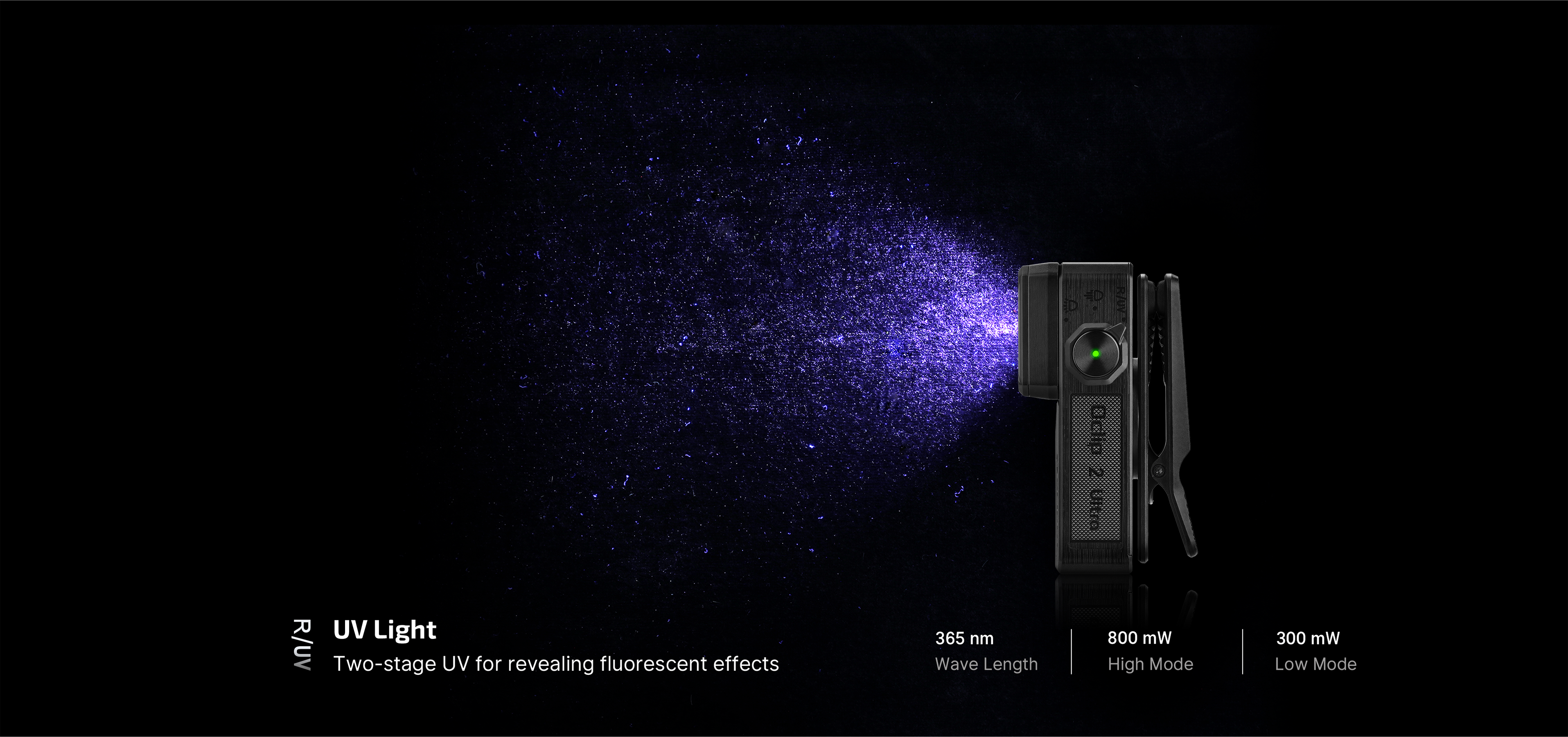 Oclip 2 Ultra: lumina UV de 365 nm, doua niveluri