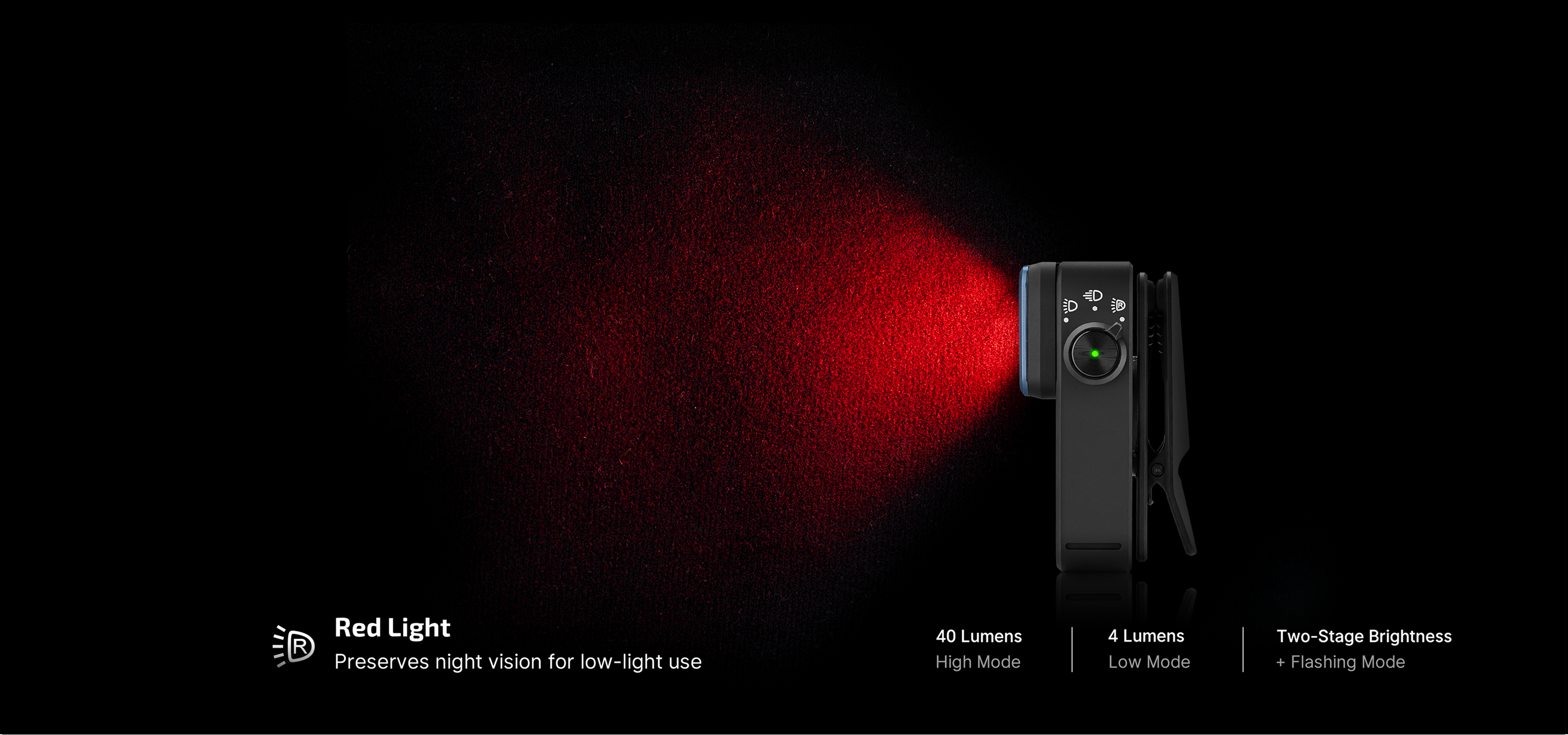 Oclip 2 Pro: lumina rosie cu doua niveluri si semnalizare